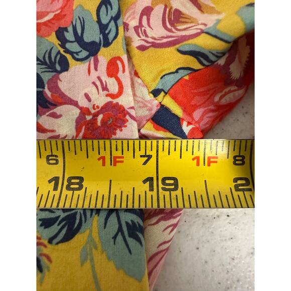 J Crew Liberty Fabric Magical Bouquet Popover Top Size 6 Yellow Floral A16 - Picture 6 of 7
